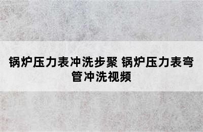 锅炉压力表冲洗步聚 锅炉压力表弯管冲洗视频